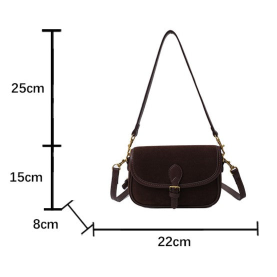 Fiorelle Damen-Satteltasche Luxe Sling Bag – Matte Vintage-Umhängetasche mit Signature-Schnalle & verstellbarem Tragegurt