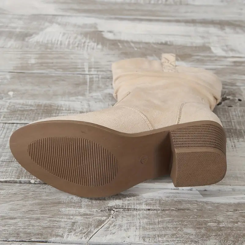 Bottes western à pompons pour femme Fiorelle - Bottines cowboy à boucle tressée, talon carré et bout pointu (US 5-10)