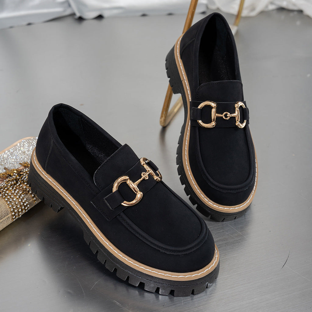 Mocassins rétro à plateforme et talon épais, style color-block, pour femmes grandes tailles Fiorelle