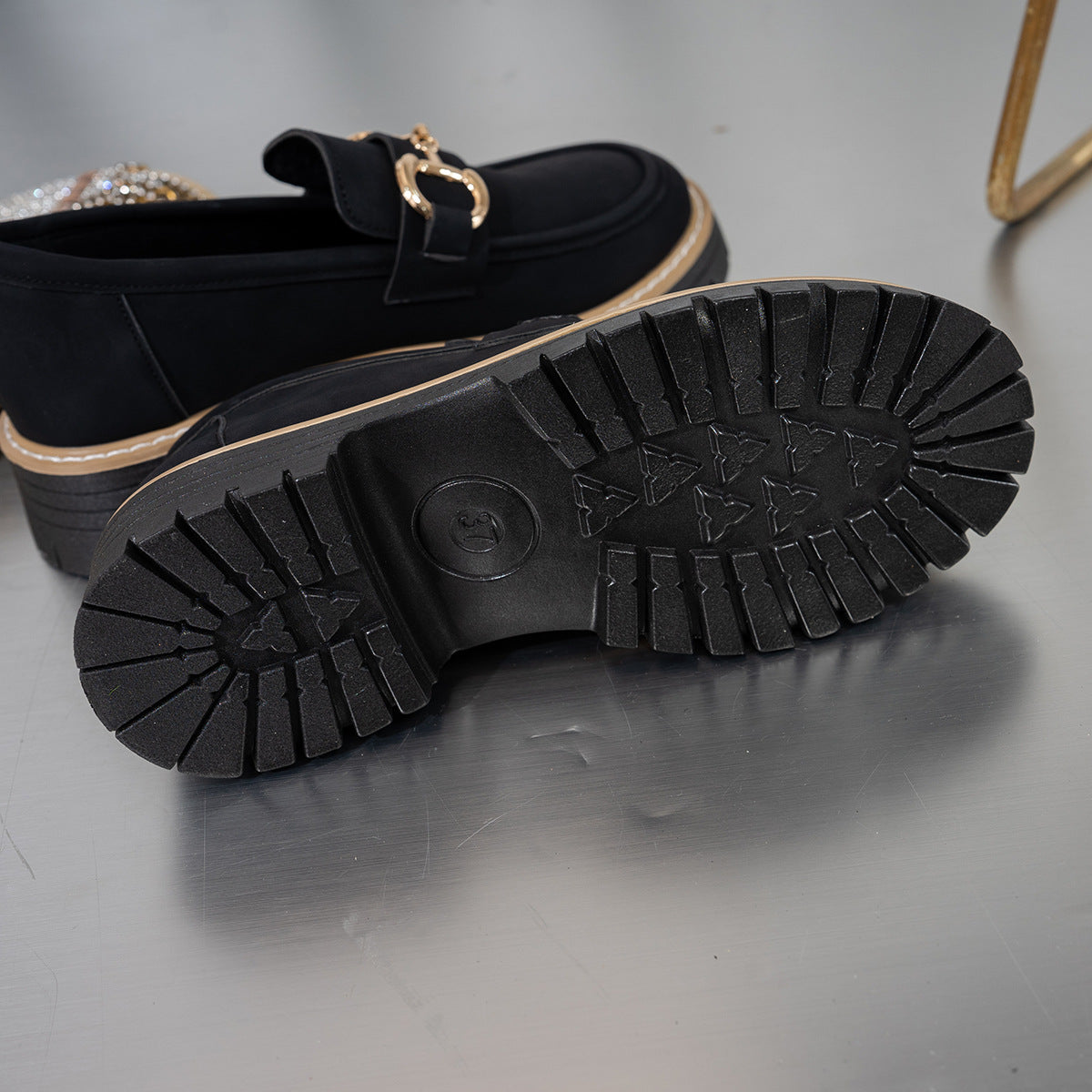 Mocassins rétro à plateforme et talon épais, style color-block, pour femmes grandes tailles Fiorelle