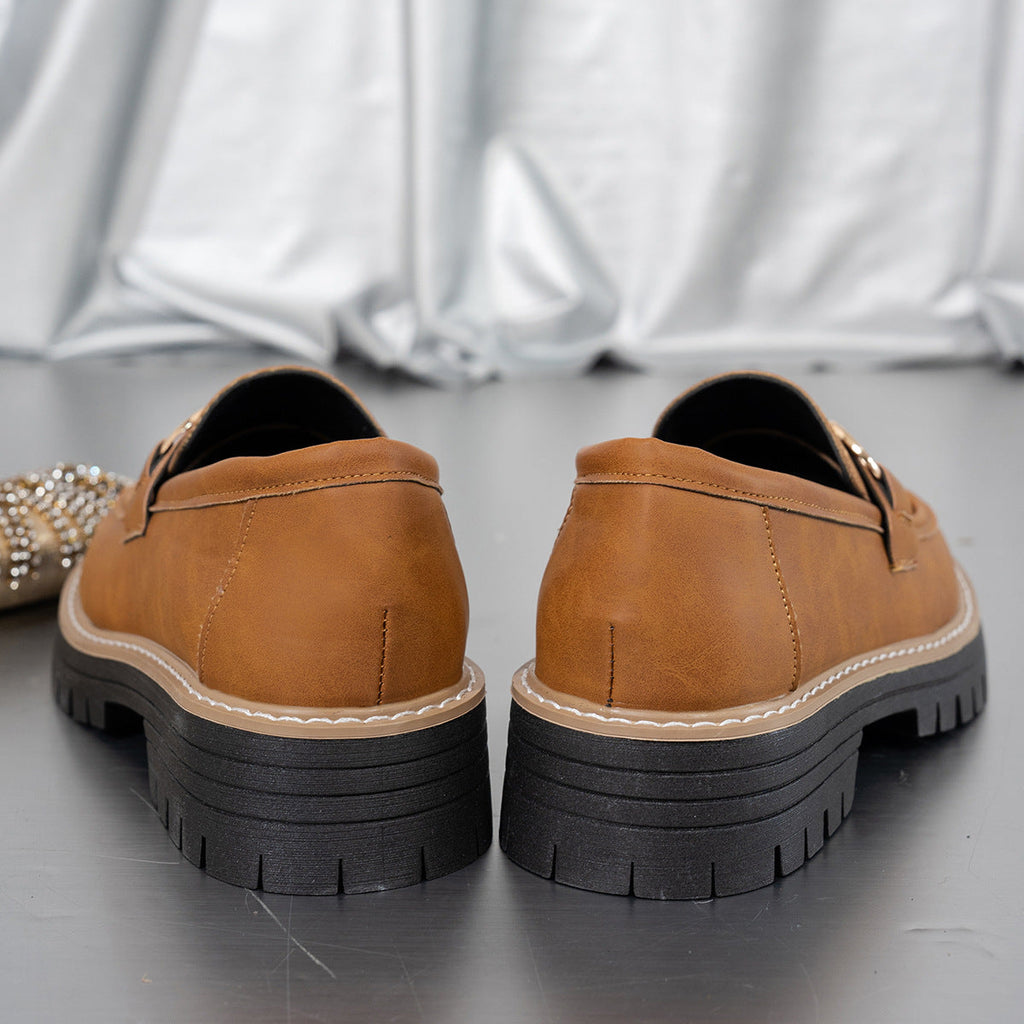 Mocassins rétro à plateforme et talon épais, style color-block, pour femmes grandes tailles Fiorelle