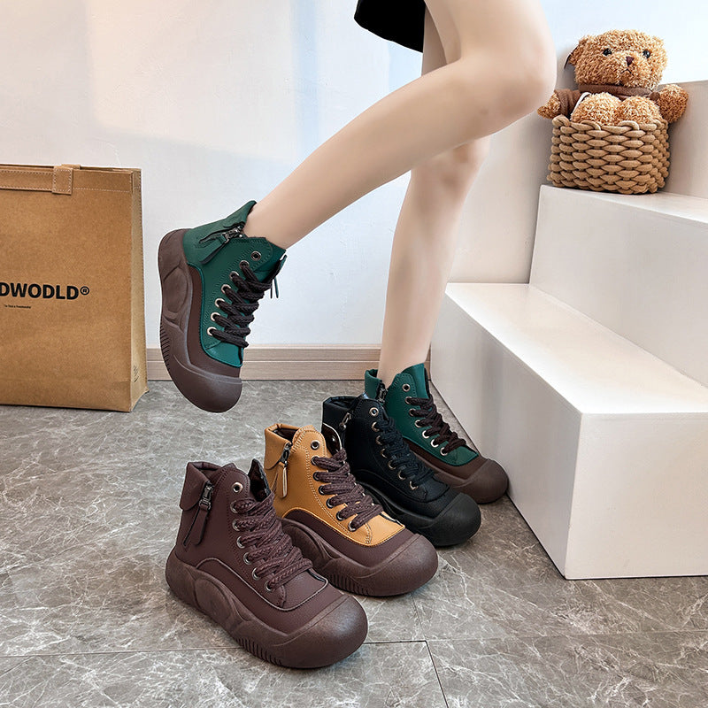 Fiorelle Damen-High-Top-Sneaker Herbst/Winter 2025, trendige & vielseitige lässige Plateauschuhe, bequeme, stylische und modische Streetwear, atmungsaktiv und langlebig