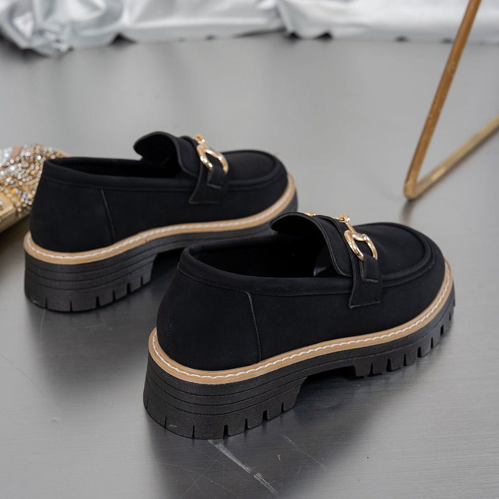 Mocassins rétro à plateforme et talon épais, style color-block, pour femmes grandes tailles Fiorelle