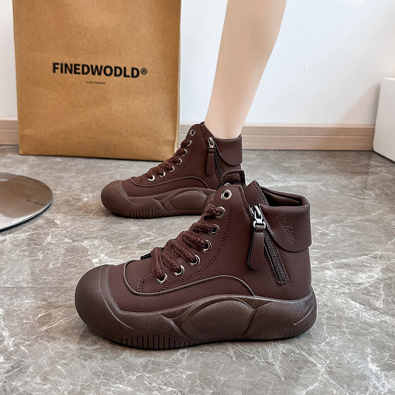 Fiorelle Damen-High-Top-Sneaker Herbst/Winter 2025, trendige & vielseitige lässige Plateauschuhe, bequeme, stylische und modische Streetwear, atmungsaktiv und langlebig