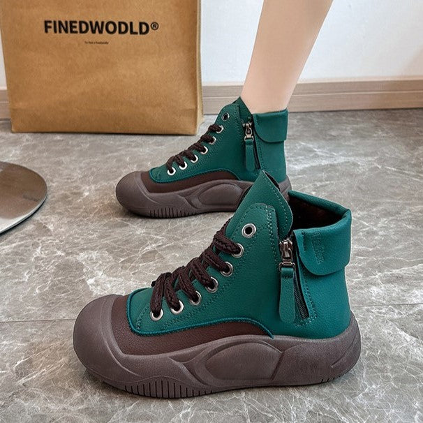 Fiorelle Damen-High-Top-Sneaker Herbst/Winter 2025, trendige & vielseitige lässige Plateauschuhe, bequeme, stylische und modische Streetwear, atmungsaktiv und langlebig