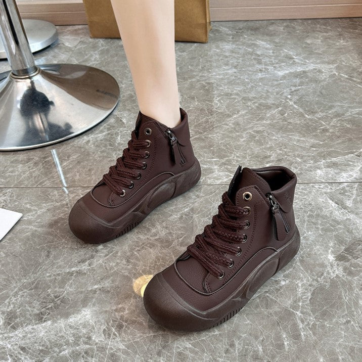 Fiorelle Damen-High-Top-Sneaker Herbst/Winter 2025, trendige & vielseitige lässige Plateauschuhe, bequeme, stylische und modische Streetwear, atmungsaktiv und langlebig