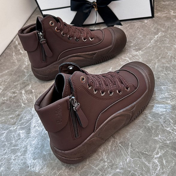 Fiorelle Damen-High-Top-Sneaker Herbst/Winter 2025, trendige & vielseitige lässige Plateauschuhe, bequeme, stylische und modische Streetwear, atmungsaktiv und langlebig