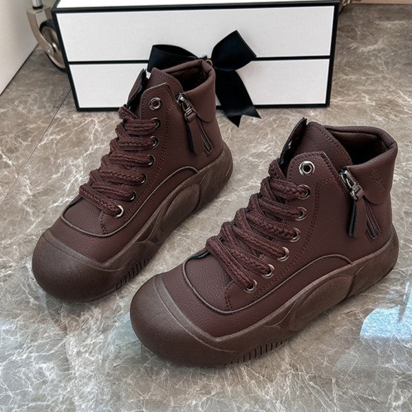 Fiorelle Damen-High-Top-Sneaker Herbst/Winter 2025, trendige & vielseitige lässige Plateauschuhe, bequeme, stylische und modische Streetwear, atmungsaktiv und langlebig