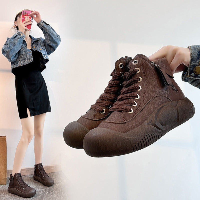 Fiorelle Damen-High-Top-Sneaker Herbst/Winter 2025, trendige & vielseitige lässige Plateauschuhe, bequeme, stylische und modische Streetwear, atmungsaktiv und langlebig