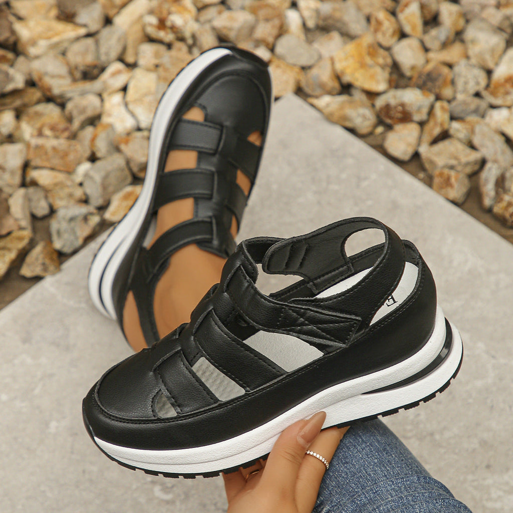 Sandales décontractées ajourées grande taille pour femme Fiorelle – Plateforme fine polyvalente avec semelle épaisse rehaussante