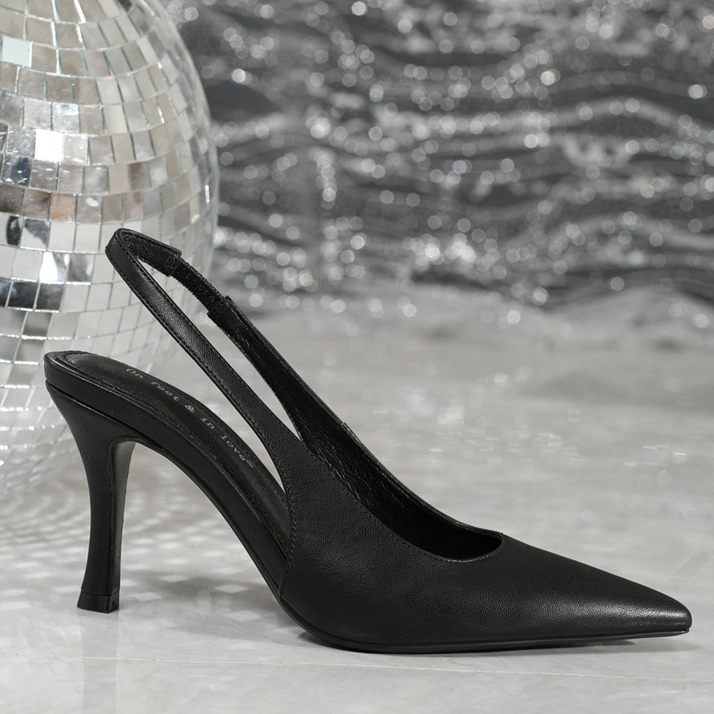 Fiorelle Damen Élise minimalistische High Heels im französischen Stil mit Schnallenriemen und spitzer Zehenpartie – schmale Stiletto-Pumps (US 5–10)
