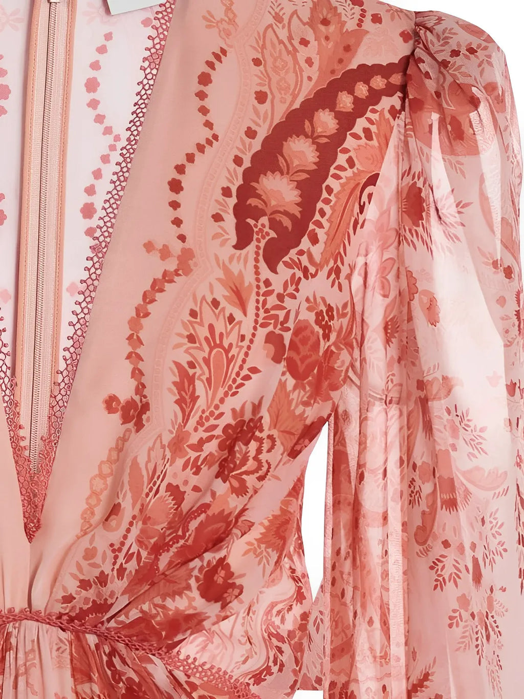 Elegant Printed Fitted Maxi Dress with Long Sleeves – Clarisse