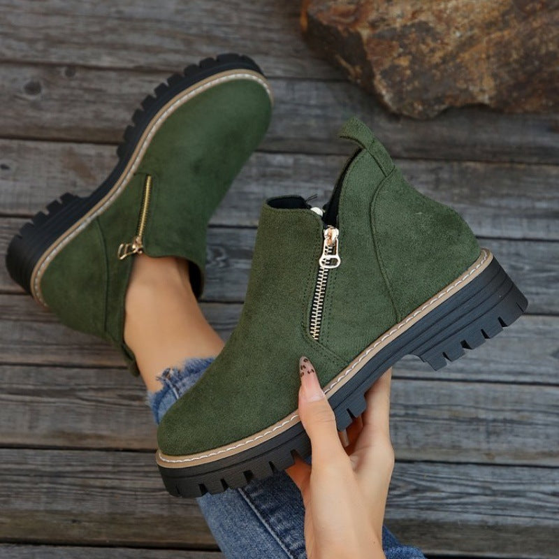 Fiorelle Damen Metro Chelsea Boots – Wildleder-Stiefeletten mit seitlichem Reißverschluss und Blockabsatz (US 5–10,5)