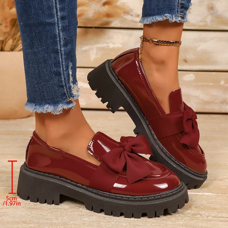 Mocassins à enfiler BowEase pour femme Fiorelle – Chaussures plates classiques à nœud (US 4–10)