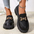 Fiorelle Damen-Loafer in Übergröße, britisches Design, Plateau-Slipper aus Leder