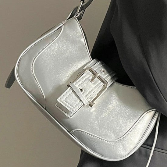 Fiorelle Damen Luna Satteltasche – Retro-Chic Umhängetasche | Y2K Minimalistische Handtasche