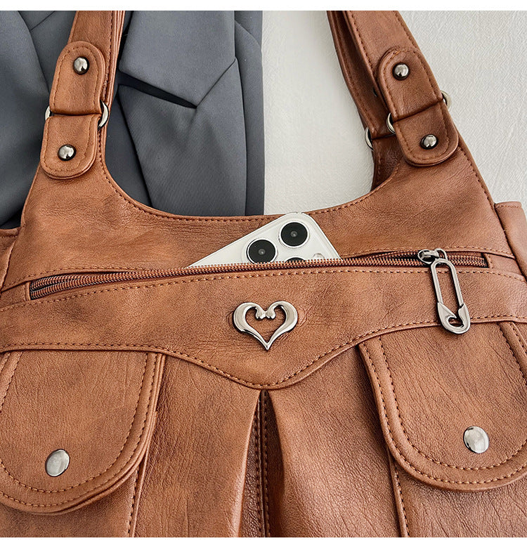 Fiorelle Damen-Umhängetasche mit großem Fassungsvermögen – Hochwertige Leder-Achseltasche für Pendler, Reisen & Arbeit, verstellbarer Riemen & diebstahlsicheres Design