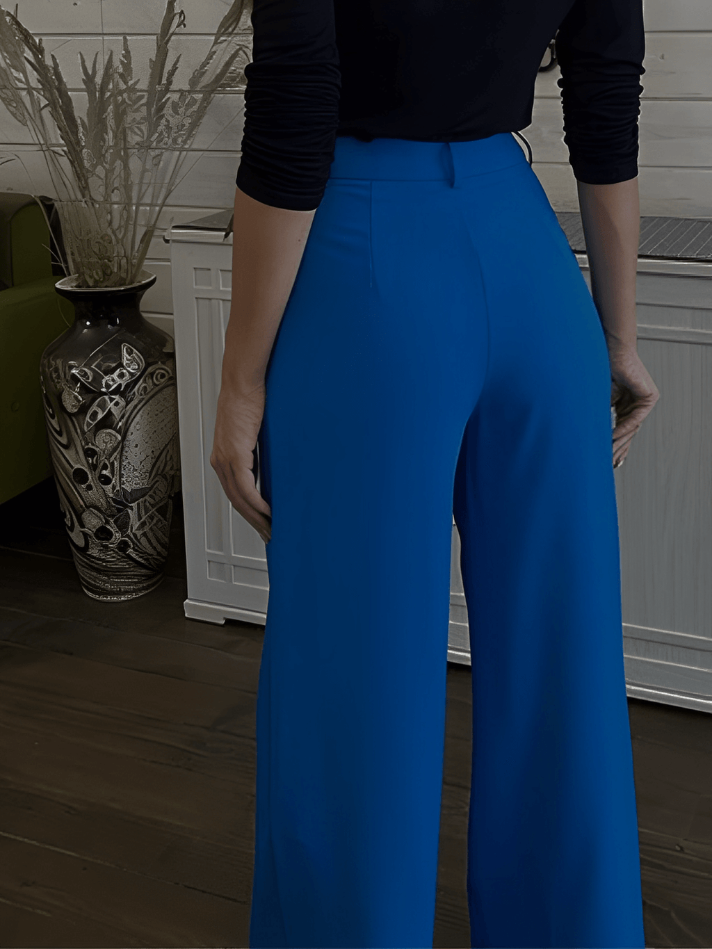 Pantalon large taille haute habillé pour femme avec poches – Madison