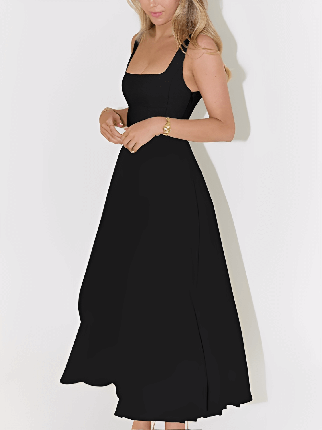 A-Linien-Maxikleid mit strukturiertem Korsett und eckigem Ausschnitt - Luciene
