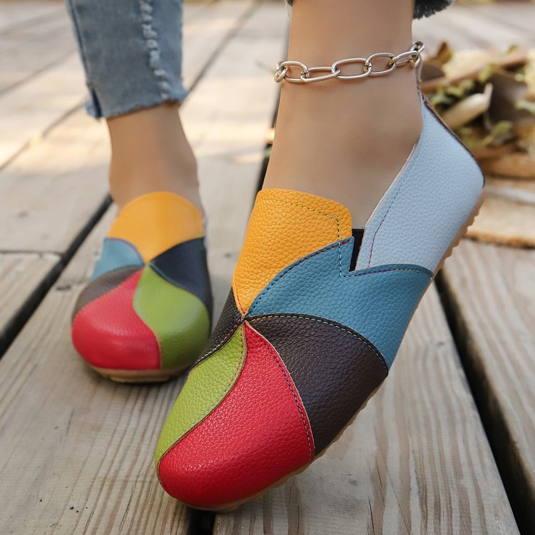 Fiorelle Damen Norielle Slip-On Colorblock-Loafer – Legere flache Schuhe mit runder Kappe (US 5–10,5)