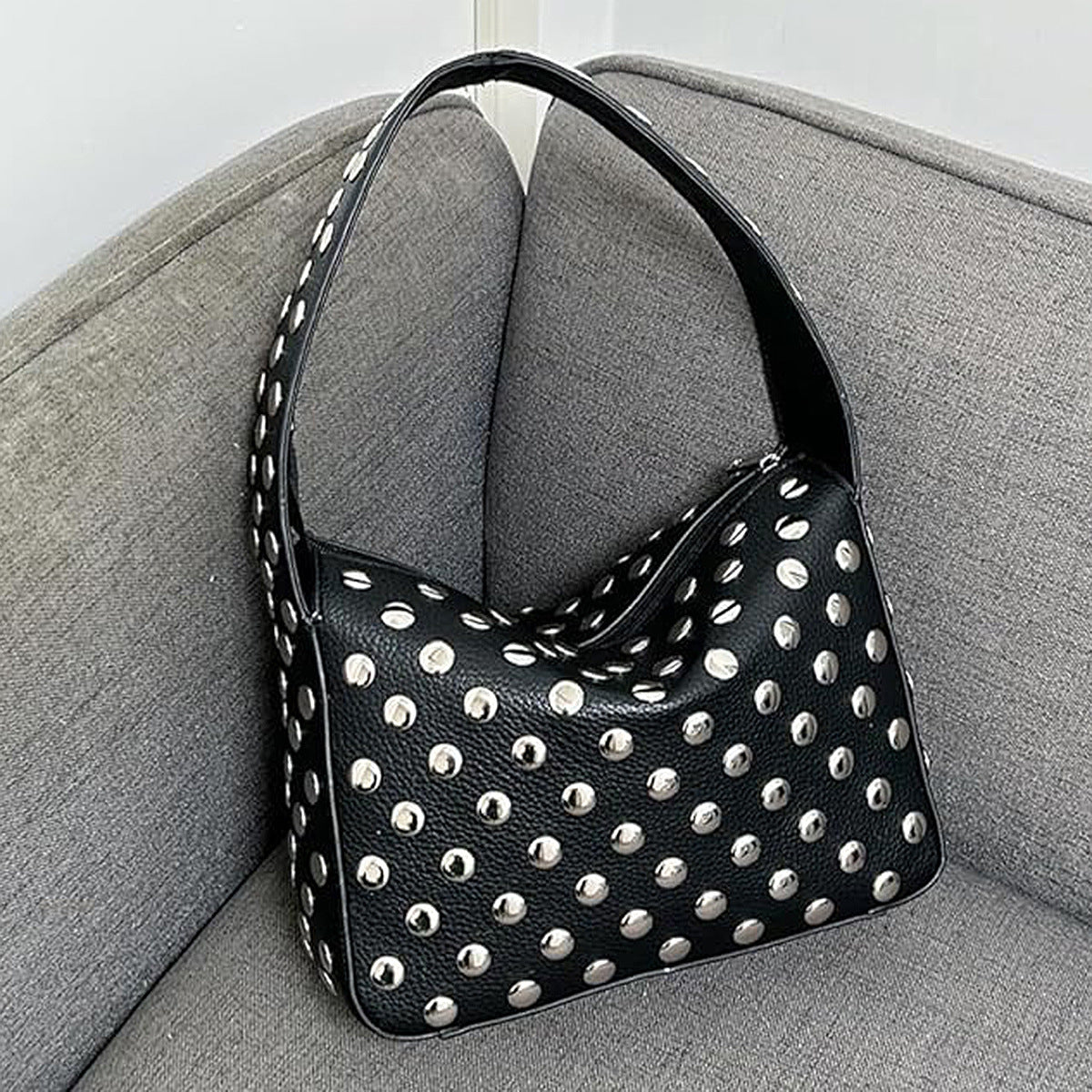 Sac porté épaule rétro Fiorelle pour femme – Sac sous le bras orné par des artisans avec détails en rivets
