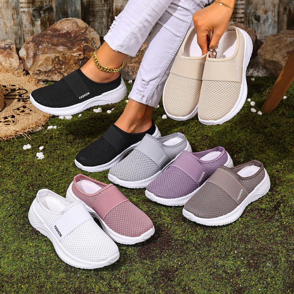 Fiorelle Damen AirEase Strick-Pantoletten – Atmungsaktive Mesh-Freizeit-Slipper (US 5–10,5)