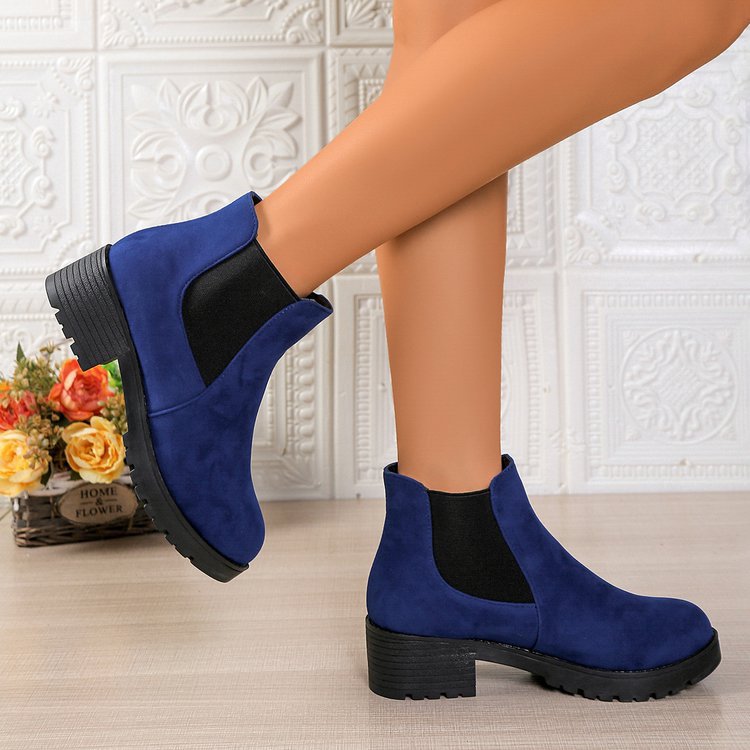 Bottines Chelsea à plateforme en daim bleu roi Fiorelle Women's London Fog (US 4-10)