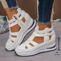 Sandales plateforme sportives grande taille pour femme Fiorelle - Sandales baskets fermées à glissière latérale avec 7 cm de hauteur supplémentaire