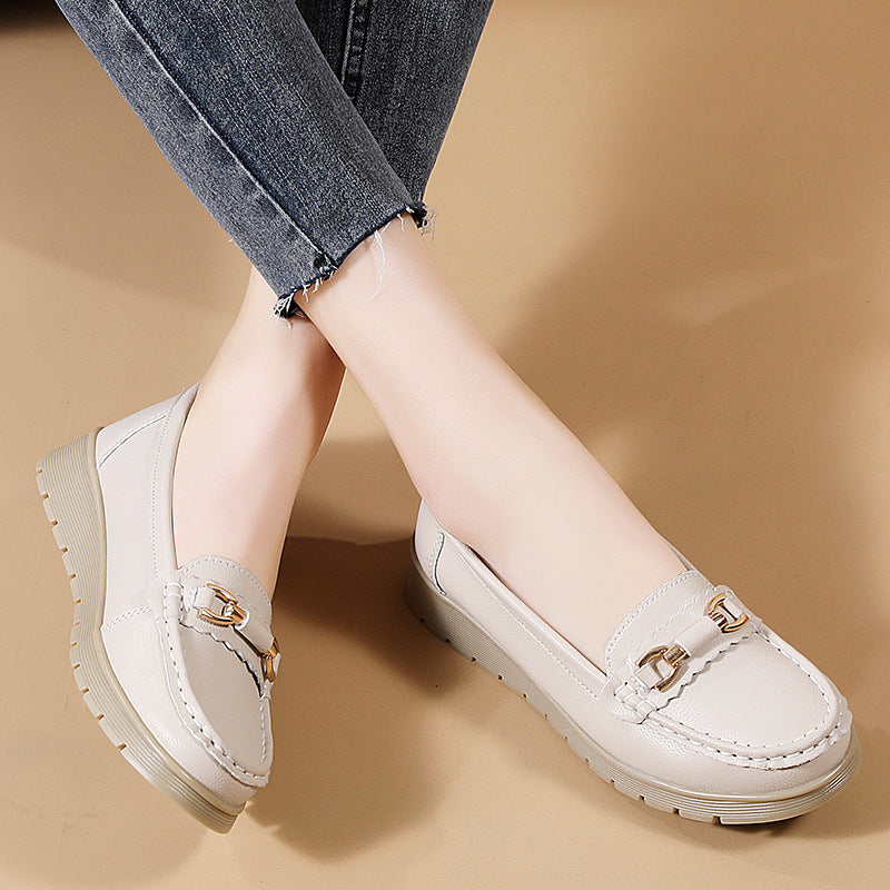 Fiorelle Damen CloudStep Mokassins aus Spaltleder – Gepolsterte Slipper für Pendeln & Freizeit