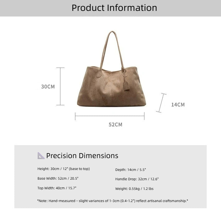 Fiorelle Damen-Einkaufstasche aus luxuriösem Wildleder im minimalistischen Design – geräumiger Allrounder mit erlesener Alltagseleganz