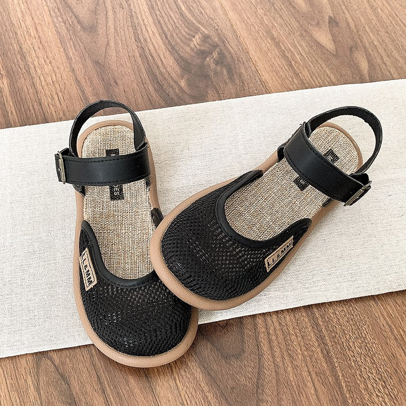 Sandales romaines fermées en lin et résille Fiorelle Mirelle pour femme – Ballerines confortables, légères et décontractées pour le quotidien (pointures US 4–10)