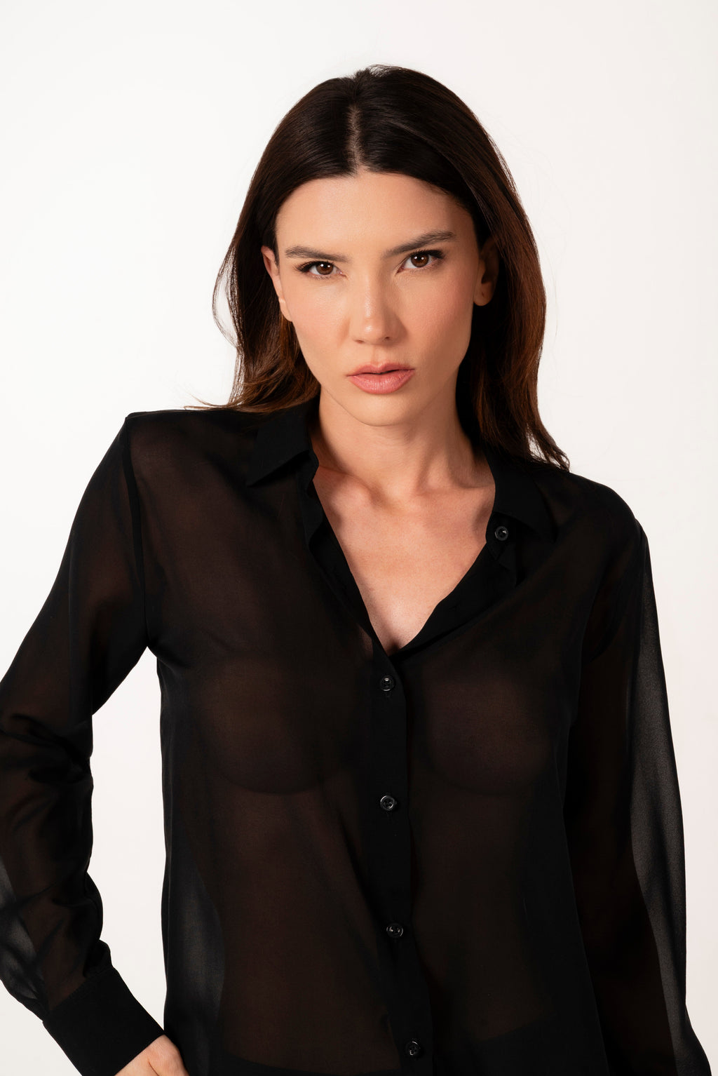 ÉXI-ADA BLACK SILK SHIRT