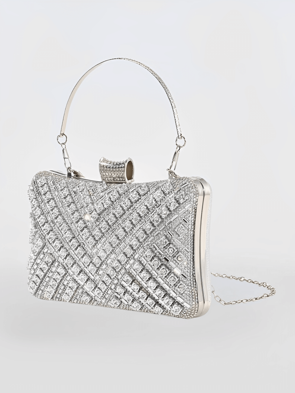 Pochette de soirée cristal pour femme avec bretelles amovibles – Nayra
