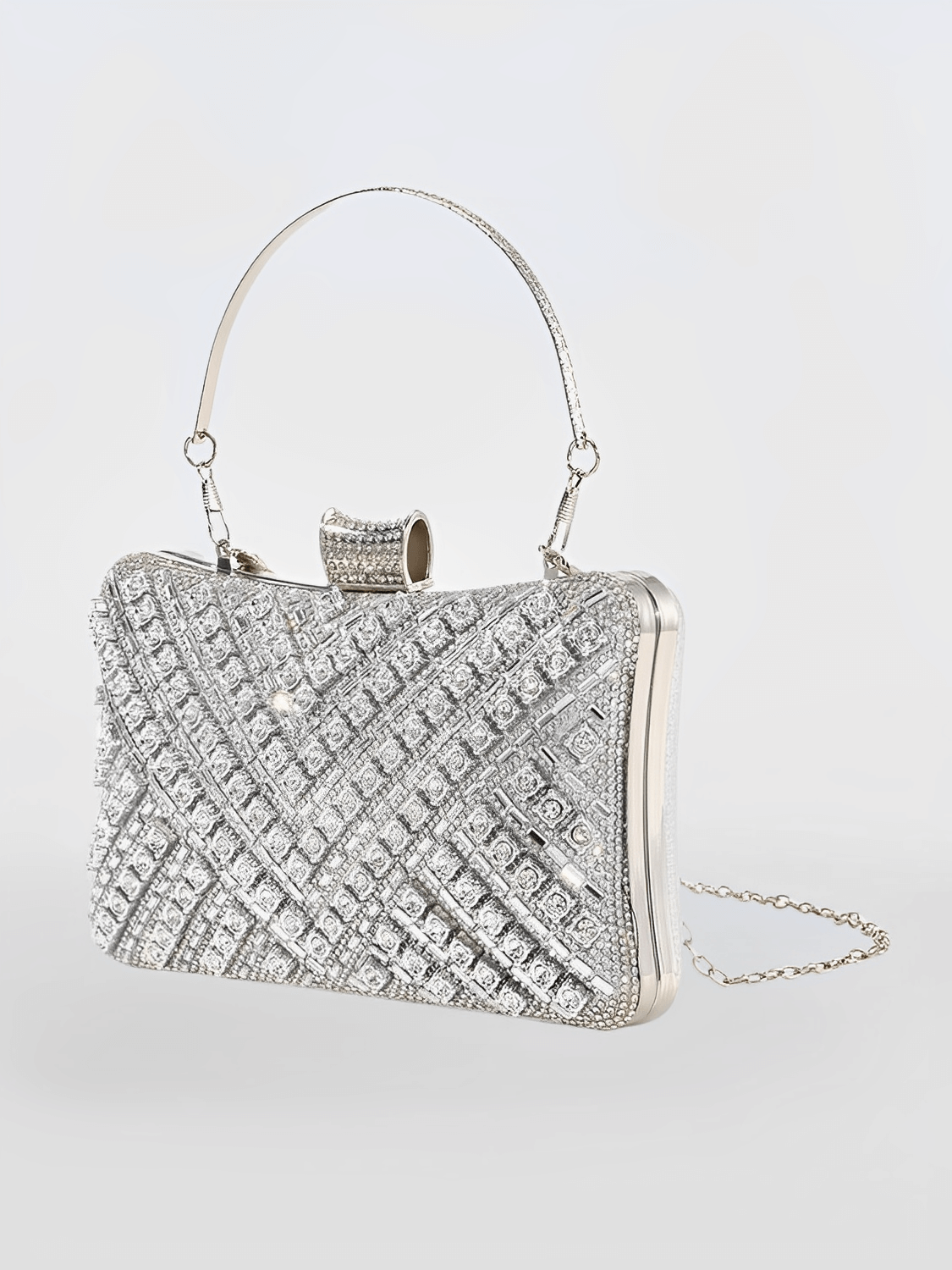 Pochette de soirée cristal pour femme avec bretelles amovibles – Nayra