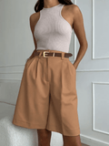 Tailored Bermuda Shorts with Front Draping and Pockets – Milena