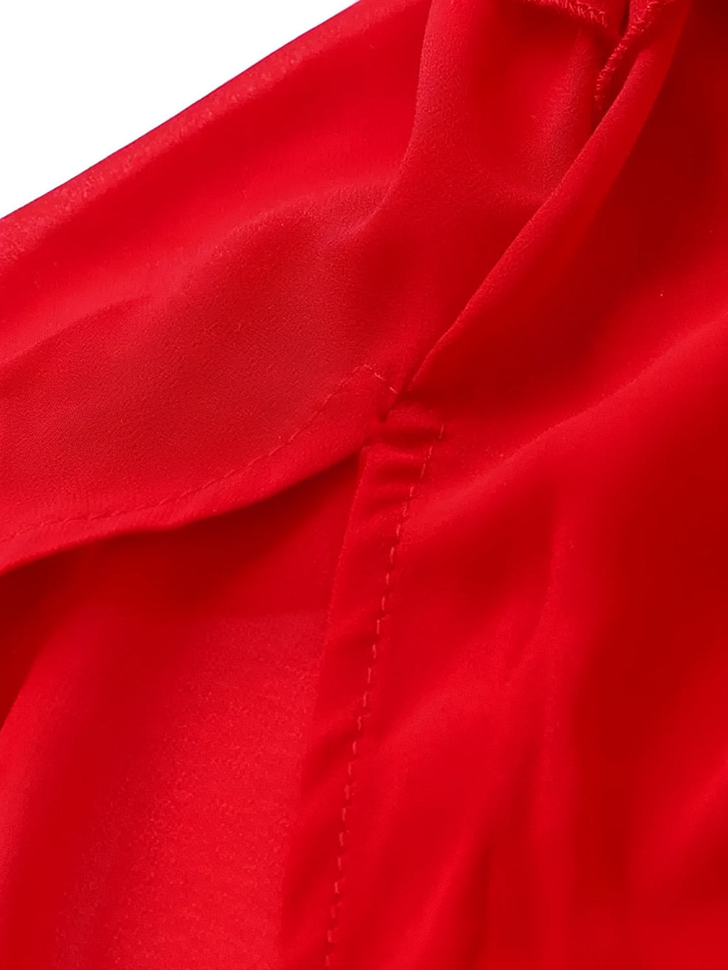 Robe longue de soirée en mousseline à bretelles, volants et dos nu – Cassandra