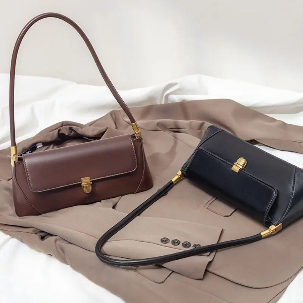 Fiorelle Pariser Baguette-Tasche für Damen – Vintage-Schultertasche mit verstellbarem Riemen & zeitlosem strukturiertem Leder
