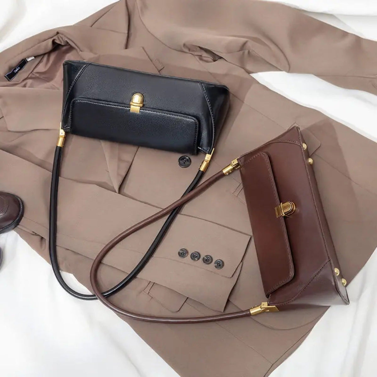 Fiorelle Pariser Baguette-Tasche für Damen – Vintage-Schultertasche mit verstellbarem Riemen & zeitlosem strukturiertem Leder