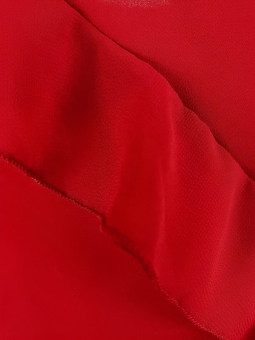 Robe longue de soirée en mousseline à bretelles, volants et dos nu – Cassandra