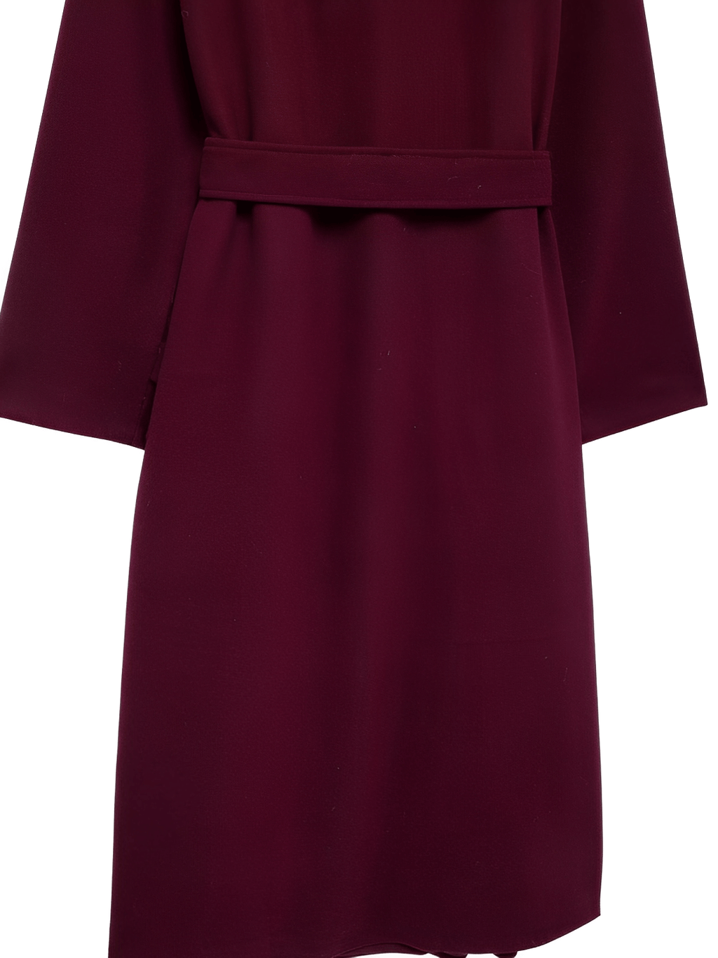 Long Boiled Wool Overcoat with Epaulettes and Tie Belt - Maisha