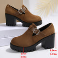 Fiorelle Damen Elevare Plateau-Pumps mit Schnalle und runder Zehenpartie – Modische Schuhe mit Blockabsatz (US 5–10)