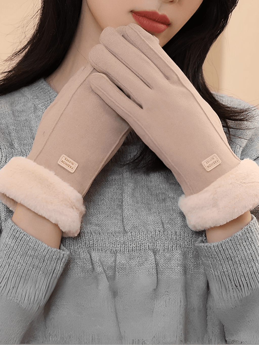 Thermal Suede Gloves with Plush Cuffs – Lourdes