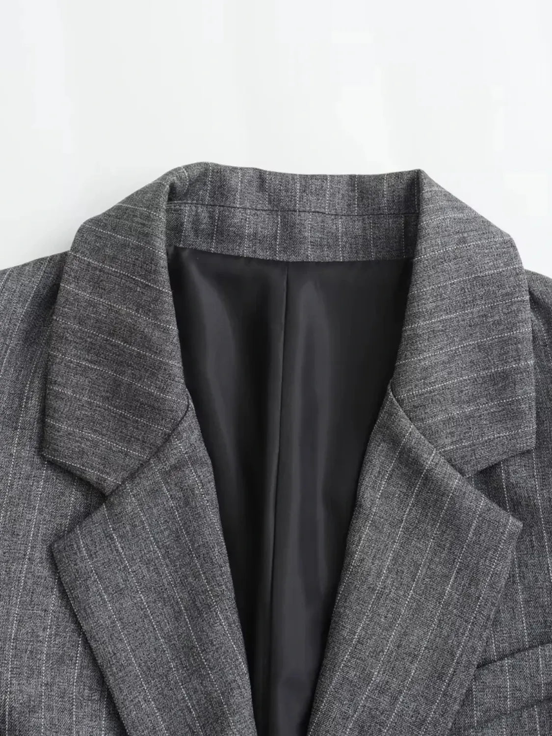 Women's Oversized Pinstripe Blazer with Buttons - Francine