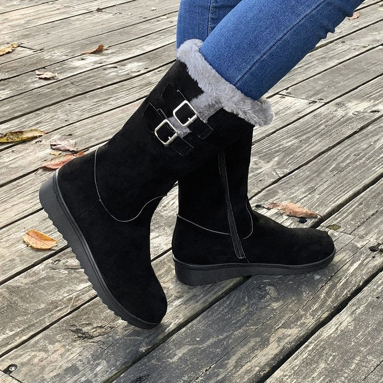 Fiorelle Damen FrostPuff Mid-Boots – Winterstiefel mit Plüschfutter und rutschfester Sohle (US 34,5–42)