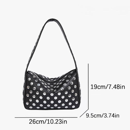 Sac porté épaule rétro Fiorelle pour femme – Sac sous le bras orné par des artisans avec détails en rivets
