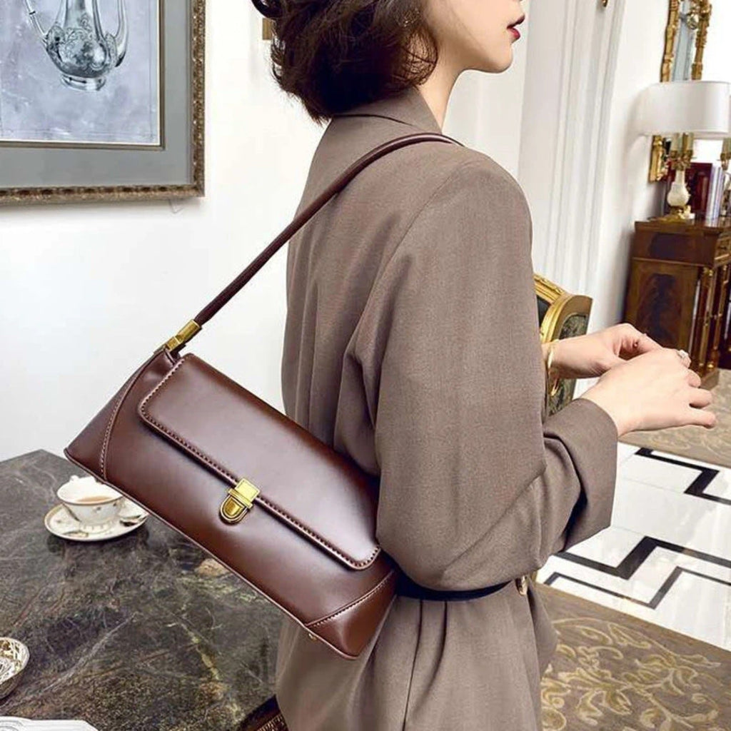 Fiorelle Pariser Baguette-Tasche für Damen – Vintage-Schultertasche mit verstellbarem Riemen & zeitlosem strukturiertem Leder