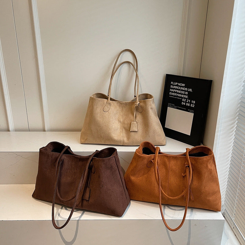 Fiorelle Damen-Einkaufstasche aus luxuriösem Wildleder im minimalistischen Design – geräumiger Allrounder mit erlesener Alltagseleganz