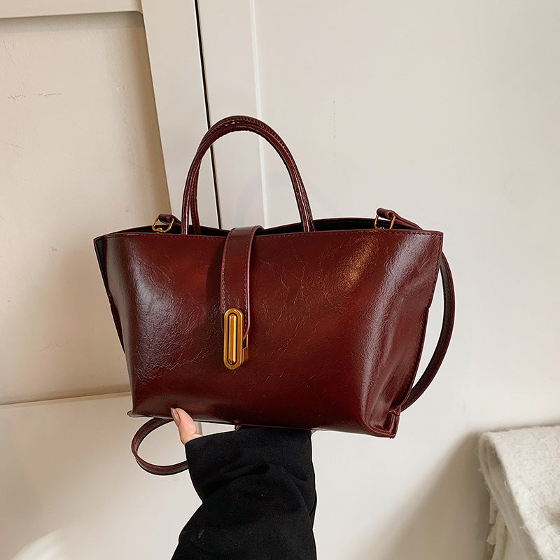 Fiorelle Damen-Pendlertasche, poliert – Wandelbare Arbeitstasche aus strukturiertem Leder | Geräumige Umhänge- und Tragetasche für Berufstätige