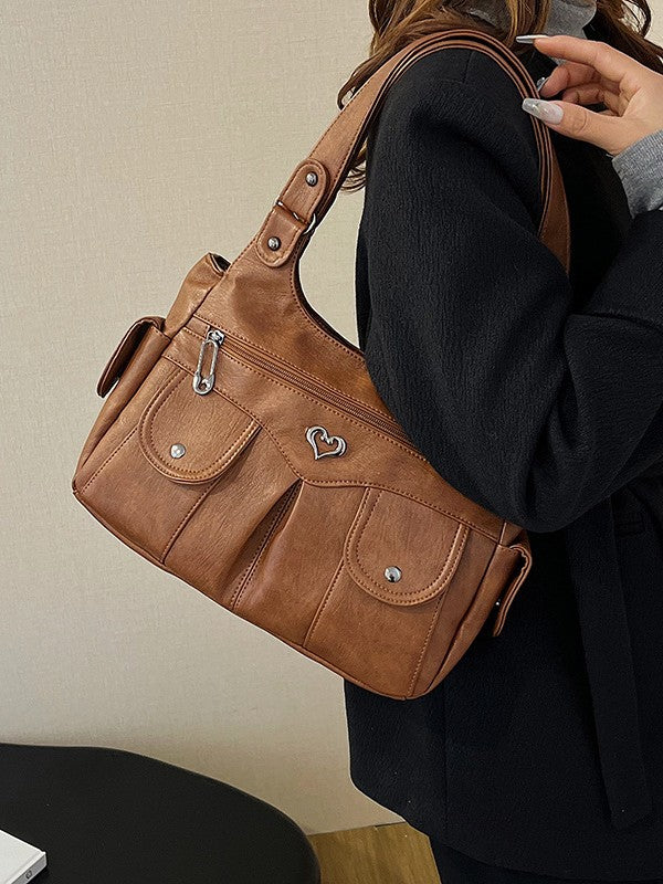 Fiorelle Damen-Umhängetasche mit großem Fassungsvermögen – Hochwertige Leder-Achseltasche für Pendler, Reisen & Arbeit, verstellbarer Riemen & diebstahlsicheres Design