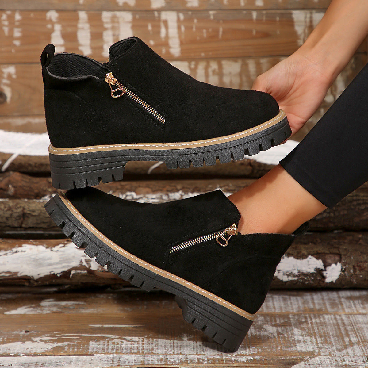 Fiorelle Damen Metro Chelsea Boots – Wildleder-Stiefeletten mit seitlichem Reißverschluss und Blockabsatz (US 5–10,5)